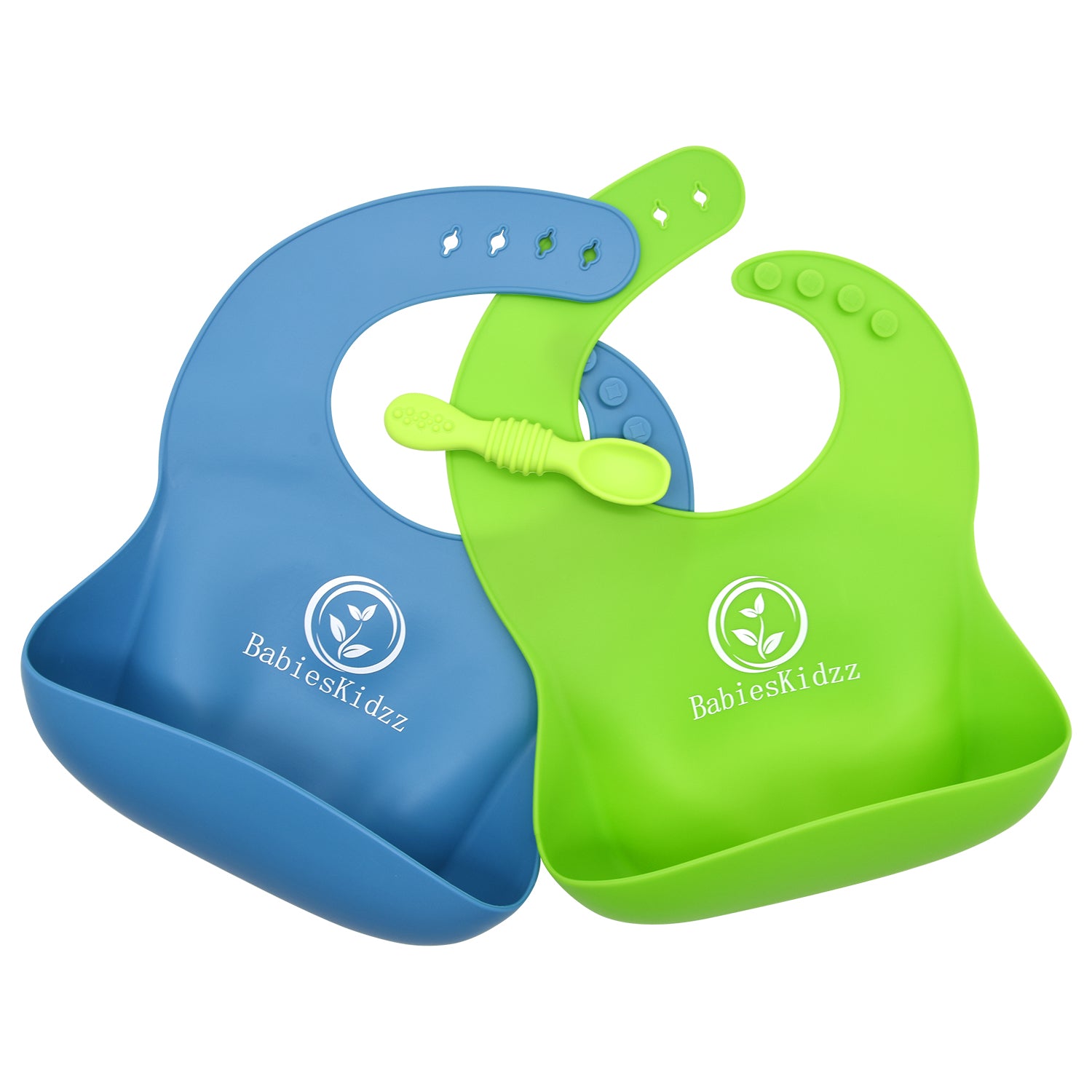 UMIGAL Babyslabbetje Siliconen babyslabbetje voor baby's. 2 Slabbetjes & Gratis Lepel slabbetjes