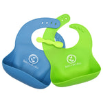 UMIGAL Babyslabbetje Siliconen babyslabbetje voor baby's. 2 Slabbetjes & Gratis Lepel slabbetjes