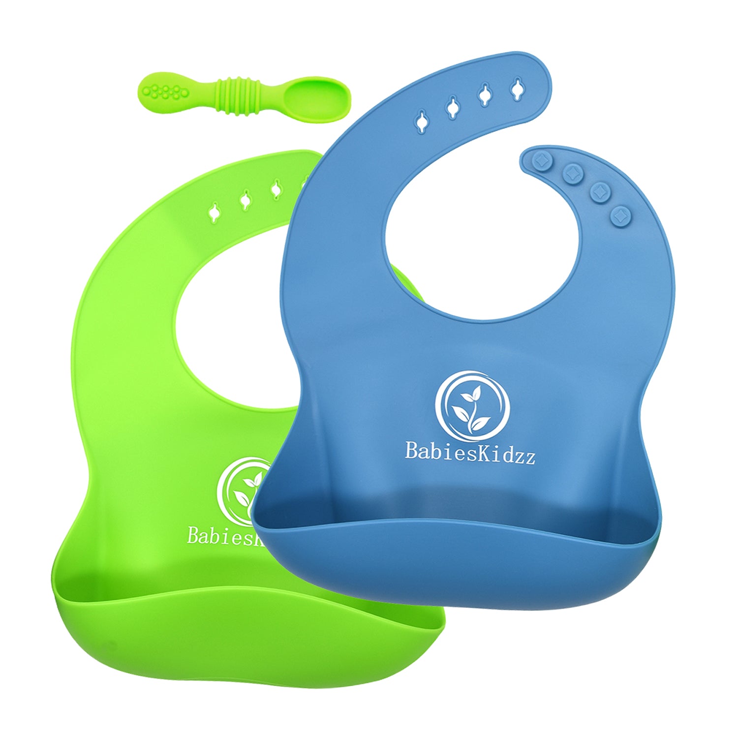 UMIGAL Babyslabbetje Siliconen babyslabbetje voor baby's. 2 Slabbetjes & Gratis Lepel slabbetjes