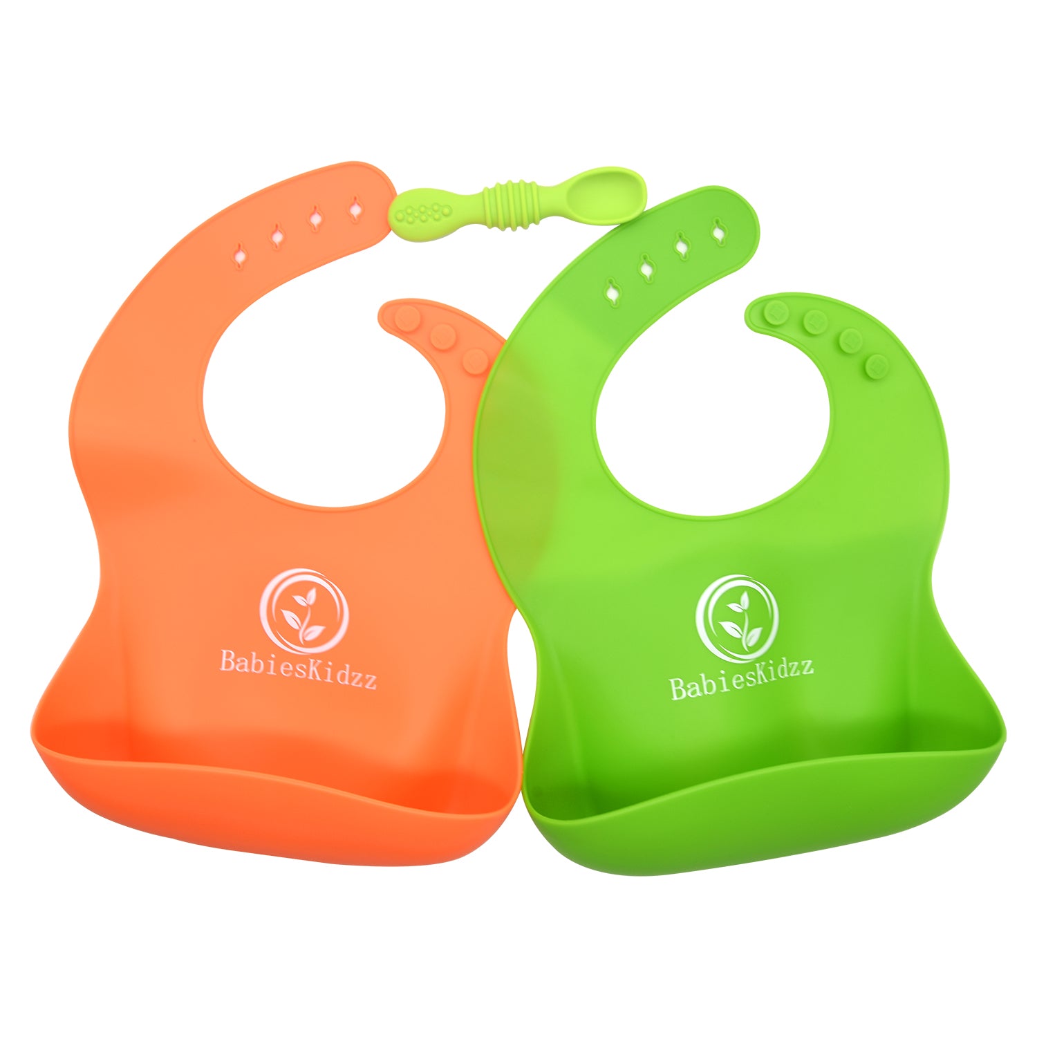 UMIGAL Babyslabbetje Siliconen babyslabbetje voor baby's. 2 Slabbetjes & Gratis Lepel slabbetjes