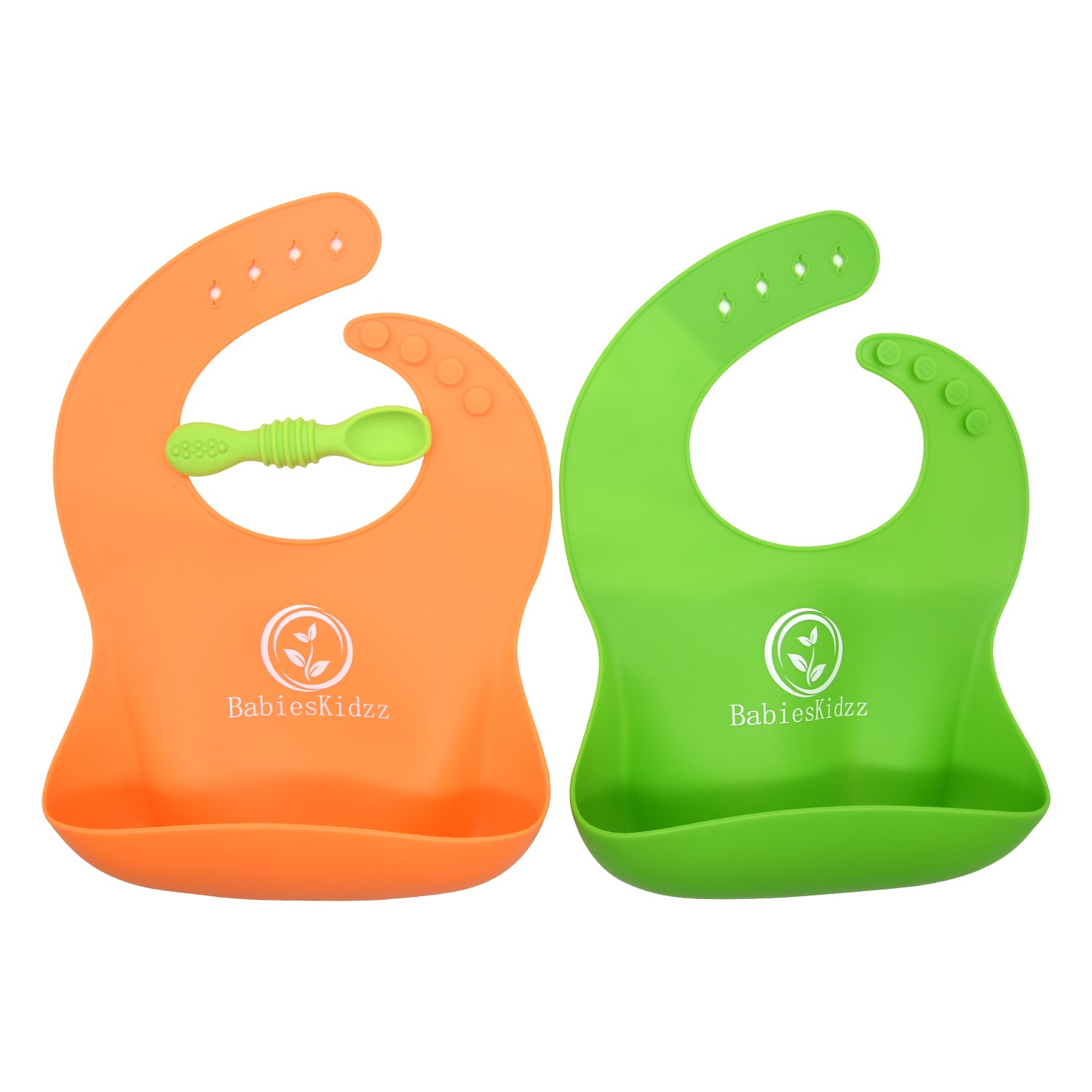 UMIGAL Babyslabbetje Siliconen babyslabbetje voor baby's. 2 Slabbetjes & Gratis Lepel slabbetjes