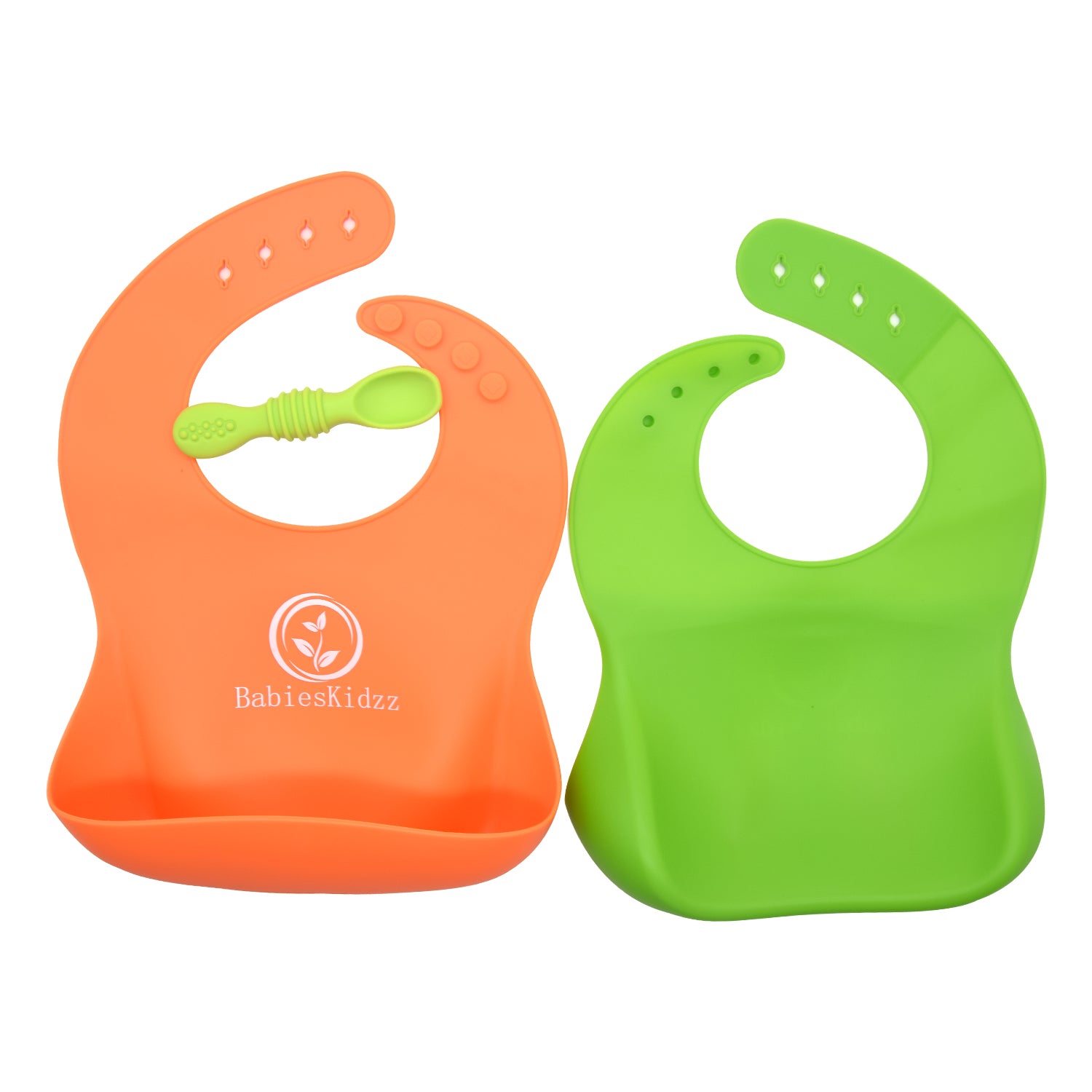 UMIGAL Babyslabbetje Siliconen babyslabbetje voor baby's. 2 Slabbetjes & Gratis Lepel slabbetjes