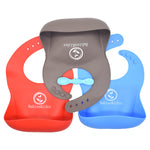 UMIGAL Babyslabbetje Siliconen babyslabbetje voor baby's. 2 Slabbetjes & Gratis Lepel slabbetjes