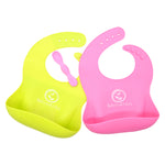 UMIGAL Babyslabbetje Siliconen babyslabbetje voor baby's. 2 Slabbetjes & Gratis Lepel slabbetjes